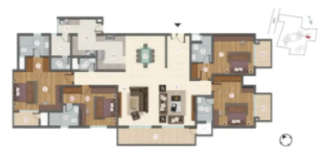 Century Regalia 4 BHK apartment floor plan by Century Real Estate located at Domlur, Indiranagar, Bangalore Karnataka